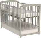 Love For Sleep Babybett 120x60 mit Matratze & Schublade, Höhenverstellbares Kinderbett aus Kiefernholz