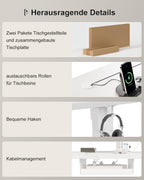 Homall Elektrischer Schreibtisch höhenverstellbar mit USB & Kabelmanagement – Standing Desk mit Memory-Funktion Weiß