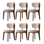 Esszimmerstühle 4er Set aus Holz, Moderne Polsterstuhl Essstühle, Küchenstühle mit Geschwungener Rückenlehne, Esszimmerstühle mit Holzbein für Esszimmer, Küche(Walnussbeine/Khaki)