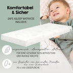 roba Babybett Set 70x140 mit Matratze, Bettwäsche & Himmel, Umbaubar zum Juniorbett