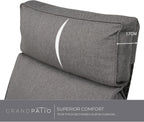 Grand patio Relaxliege Rattan Sonnenliege mit Verstellbarer Rückenlehne & Sitzkissen, Outdoor Liegesessel Braun/Dunkelgrau