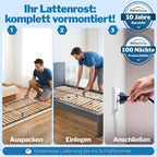 RehaSleep Elektrischer Lattenrost Komfort 28 Leisten Birkenholz verstellbar 7 Zonen ergonomisch Naturholz