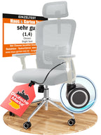 CLOUVOU BrightSeat Bürostuhl Ergonomisch Schwarz bis 150 kg mit Kopfstütze, Lendenstütze, 2D Armlehnen, Drehstuhl
