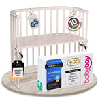 babybay Original Beistellbett aus massivem Buchenholz mit Matratze – Höhenverstellbares mitwachsendes Babybett