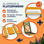 Casaria Bierzeltgarnitur 170 cm Braun Holz Stahl klappbar mit Lehne 3-teilig Bierbank Set Tisch Outdoor
