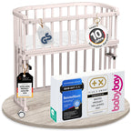 babybay Original Beistellbett aus massivem Buchenholz mit Matratze – Höhenverstellbares mitwachsendes Babybett