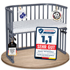 babybay Original Beistellbett aus massivem Buchenholz mit Matratze – Höhenverstellbares mitwachsendes Babybett