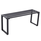 Modernes Gartenset aus Metall – Tisch und 2 Bänke – Schwarz – 4 Personen