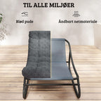 Luxuriöser Schaukelstuhl mit Extra Dickem Kissen – Ergonomischer Komfort & Sanfte Schaukelfunktion – Für Innen- & Außenbereich – 101 cm