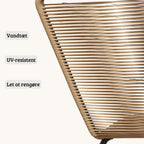 Ergonomische Sonnenliege aus naturfarbenem Polyrattan – Stilvolles S-förmiges Design