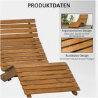 Ergonomischer Liegestuhl aus massivem Lärchenholz – S-förmiges Design für optimalen Komfort