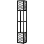 Einzigartige Stehlampe mit 2 Ablagen – Originelles Design – 26 × 26 × 156 cm