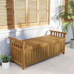 Robuste 2-Sitzer Gartenbank aus Massivholz mit Stauraum – 128 cm