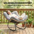 Großer Schaukelnder Lounge-Sessel aus Polyrattan – Dickes Kissen – für Innen und Außen
