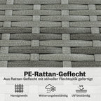 Stilvoller Rattan Gartensessel mit Komfortablem Kissen für den Außenbereich – Grau